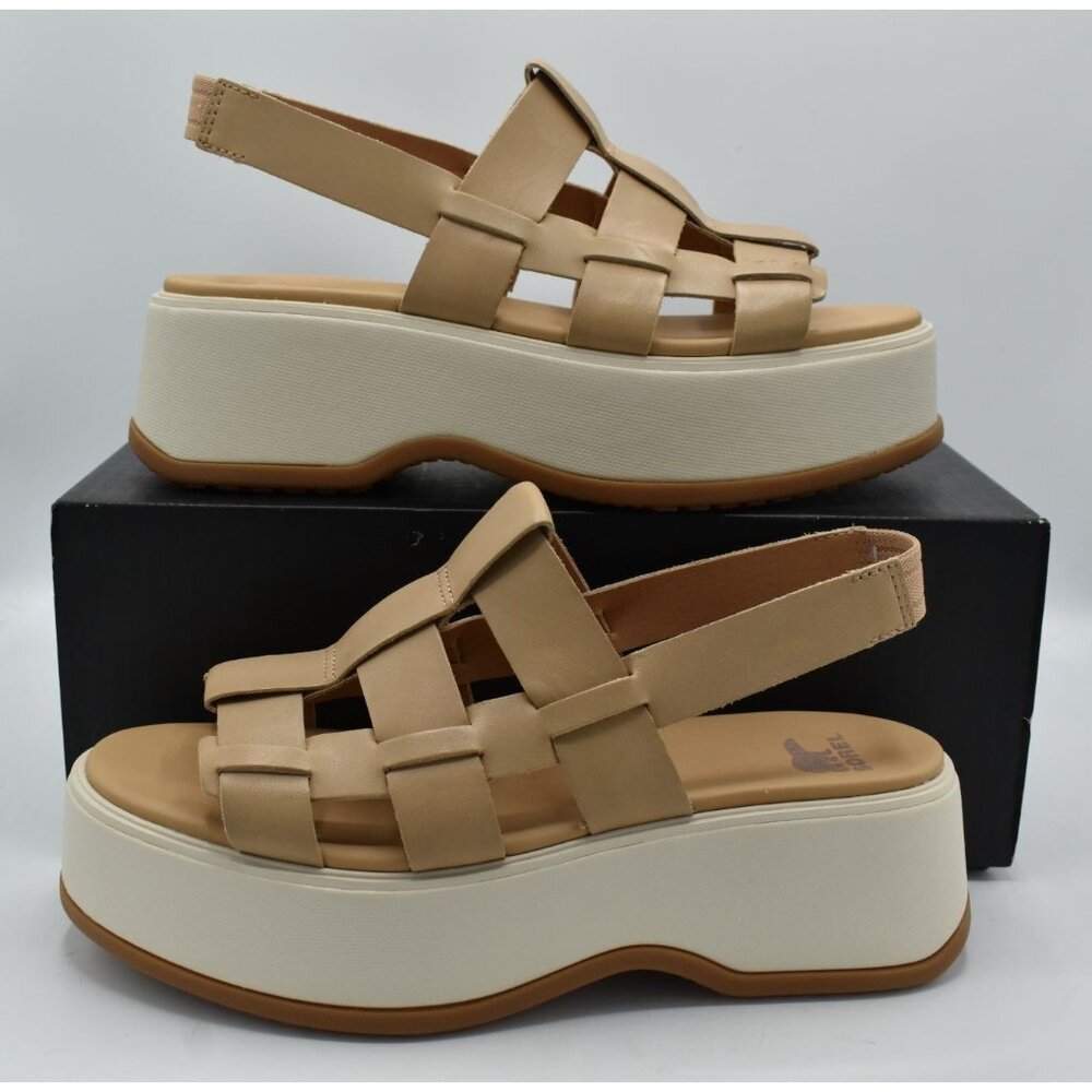 Sorel Womens Size 9 Dayspring Honest Beige Leather Slingback Sandals Shoes - Picture 12 of 14